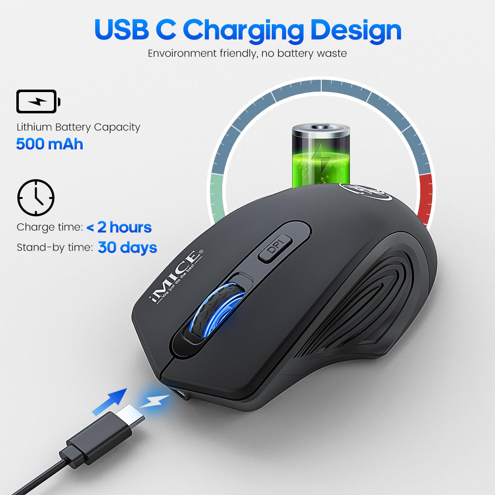 Silent Bluetooth 2.4G Wireless Mouse Charging