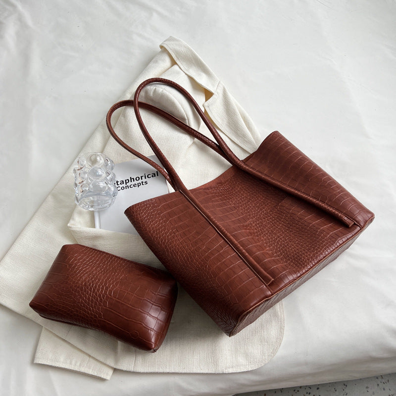 Advanced Texture Shoulder Soft Leather Western Style Combination Bags