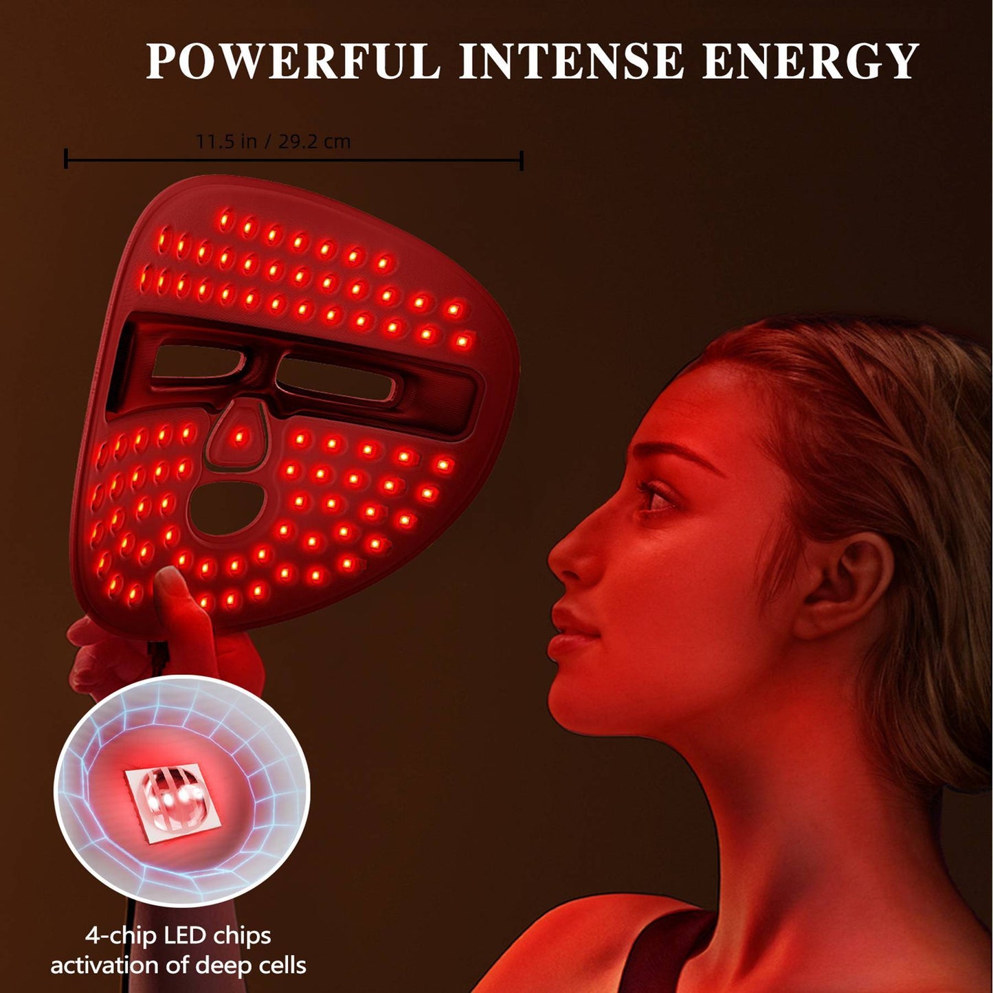 LED Face Mask Facial Care Red Light Therapy Mask For Face For Home Travel