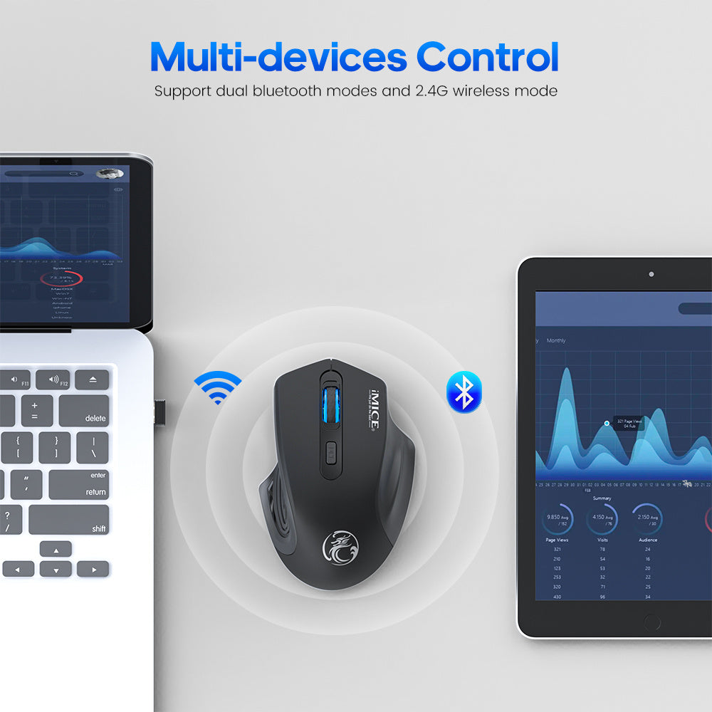 Silent Bluetooth 2.4G Wireless Mouse Charging