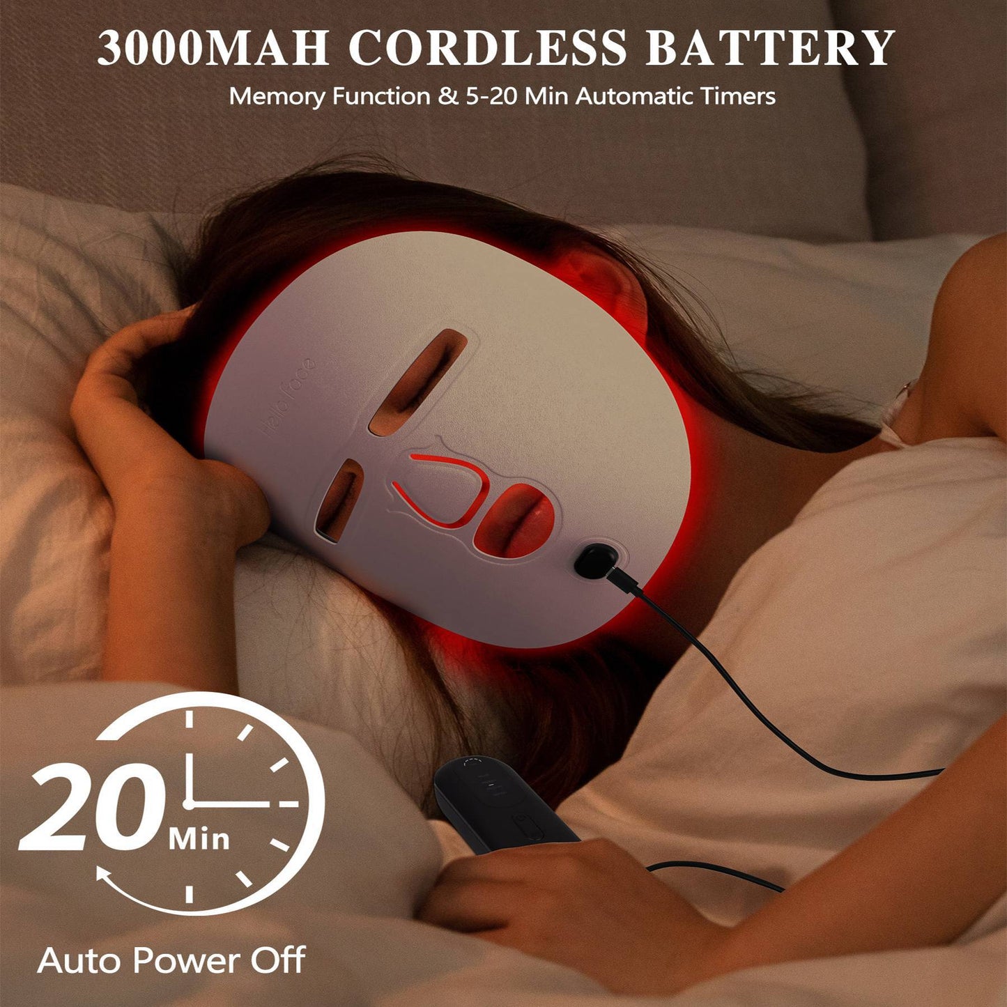 LED Face Mask Facial Care Red Light Therapy Mask For Face For Home Travel